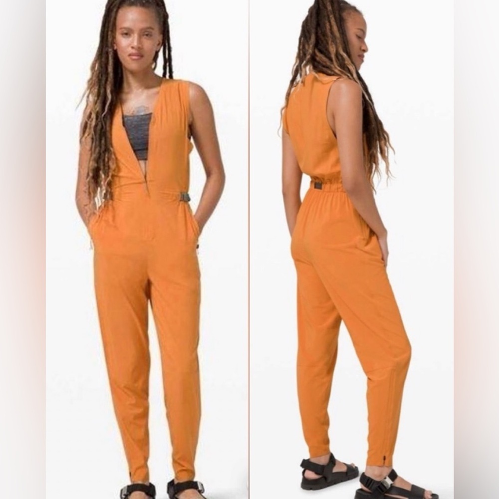 Lululemon Lab Sarala Sleeveless Orange Jumpsuit